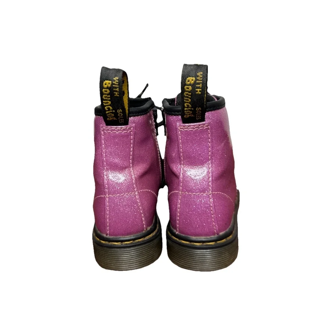 Dr Martens 1460 Glitter T Pink Lace-Up/Zip-Up‎ Boots  Little Girls Youth Sz 10C
